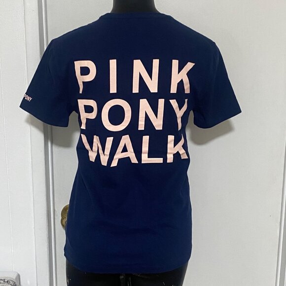 Polo Ralph Lauren LOVE Pink Pony Walk Navy Blue T Shirt Size Small - Picture 5 of 7